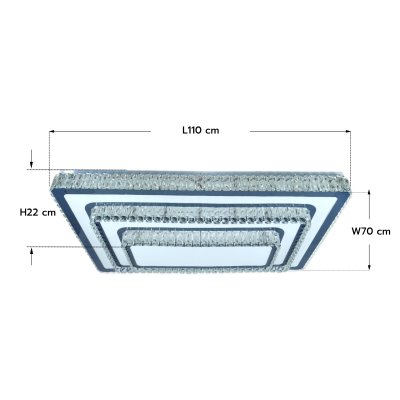 โคมไฟเพดาน รุ่น 04-SL-8537-1100 (LED 240W) สีขาว