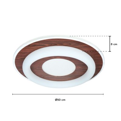 Ceiling Lamp Model 04-SL-8540-500 (LED 120W) White/Walnut Wood