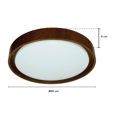 Ceiling Lamp Model 04-SL-8543-500 (LED 72W) Walnut Wood
