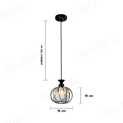 Hanging Lamp MODEL 05-SLC-3019  (1 head/ 3 heads) - Gold/ Black