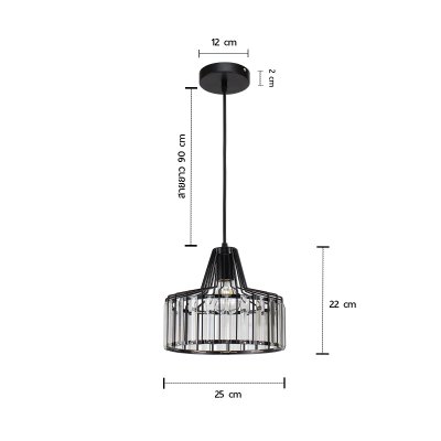 Hanging Lamp MODEL 05-SLC-3026-250-BK (E27x1) Black