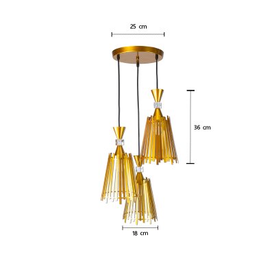 Hanging Lamp 05-SL-2027-3 (E27x3) Golden