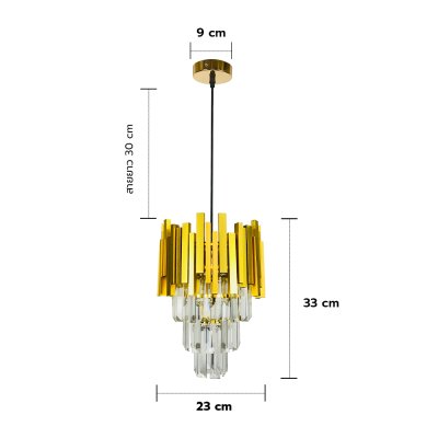 Hanging Lamp MODEL 05-SLC-3018-250-BK (E27x1) Golden