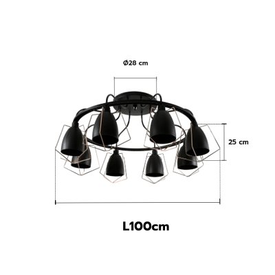 Hanging Lamp MODEL 06-ML-18121/8C (E27x8)  Matte Black