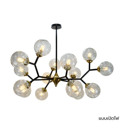 โคมไฟแขวน รุ่น 06-PL-20901-15 (E27x15) สีดำ