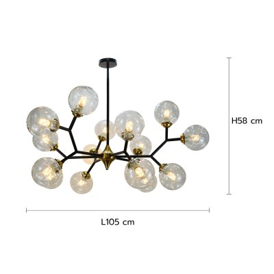 โคมไฟแขวน รุ่น 06-PL-20901-15 (E27x15) สีดำ