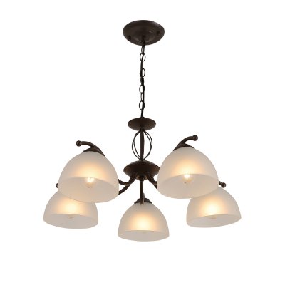 โคมไฟช่อแก้ว รุ่น 06-PL-74261-5 (E27x5) สีกาแฟ