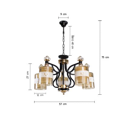 โคมไฟช่อ รุ่น 06-SL-1204-5 (E27x5) สีดำ