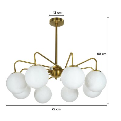 Pendant Lamp MODEL 06-SL-1212-8 (E27x8) French Gold/White