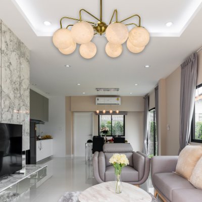 โคมไฟช่อ รุ่น 06-SL-1212-8 (E27x8) สีทอง/ขาว