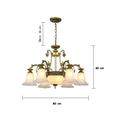 Pendant Lamp MODEL 06-SL-3010-6+3 (E27x9) Antique brass