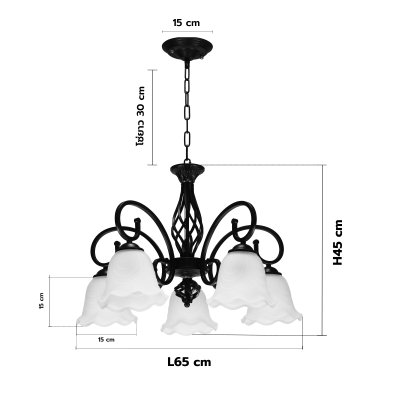 Pendant Lamp MODEL 06-SL-3013-5 (E27x5) Black