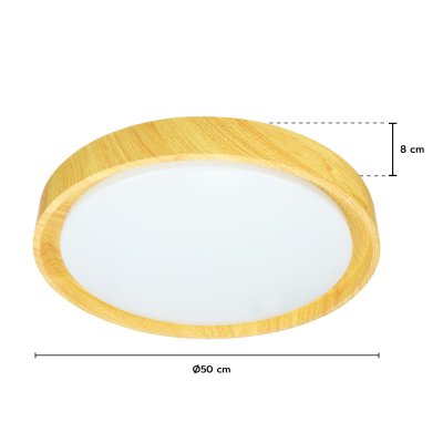 Ceiling Lamp Model 04-SL-8542-500 (LED 72W) Raw Wood
