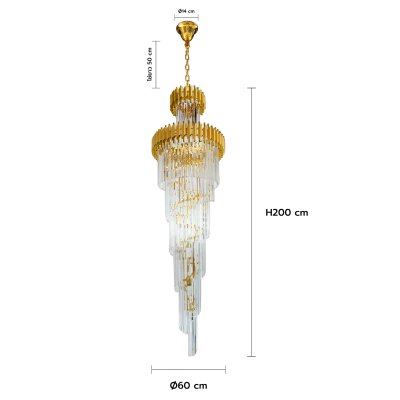 Chandelier Lamp MODEL 07-ML-86101/600 (E27x20) Gold