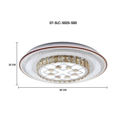 Ceiling Lamp MODEL 07-SLC-5025-500 (LED 46W) Silver/Clear/Gold