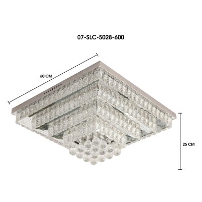 Ceiling Lamp MODEL 07-SLC-5028-600 (LED 88W) Silver/Clear