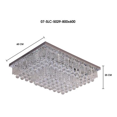 โคมไฟเพดาน รุ่น 07-SLC-5029-800-600 (LED 124W) สีเงิน/ใส