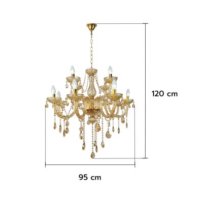 Crystal  Lamp MODEL 07-SLC-5030-8+4 (E14x12) Gold