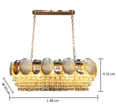 Crystal  Lamp MODEL 07-SL-18215 (E27x8) Gold