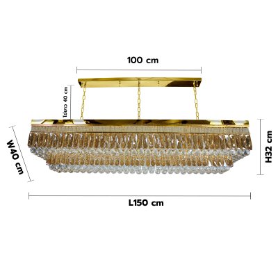 Crystal  Lamp MODEL 07-SL-6018-1500 (E27x12) Gold