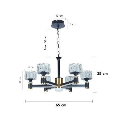 Hanging Lamp MODEL 07-SL-8539-6 (LED 100W) Gold/Black