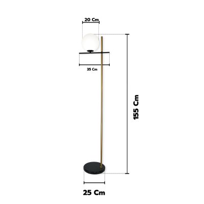 Floor Lamp MODEL 08-FL-2023-BK-GD (E27x1) Black/Gold