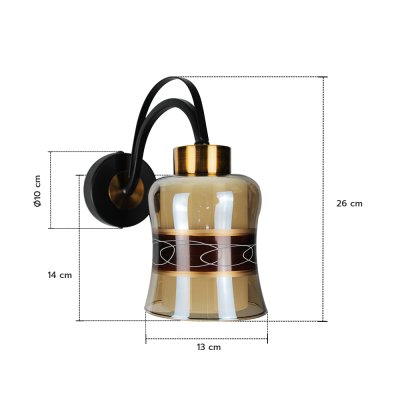 Wall Lamp MODEL 09-SL-6111-1 (E27x1) Black/ Gold