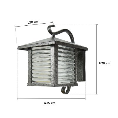 โคมไฟผนังภายนอก รุ่น 12-O-3019W (E27x1) สีน้ำตาลเข้ม