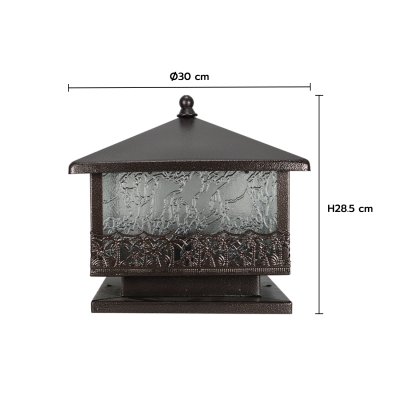 Outdoor gate lamp MODEL 12-O-3042/S/A300 (E27x1) Flash Brown