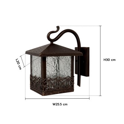 Outdoor Wall Lamp MODEL 12-O-3042/W (E27x1) Flash Brown