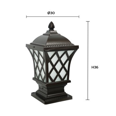 Outdoor gate lamp Model 12-O-9361S (E27x1)  Coffee