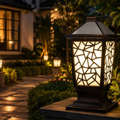 Outdoor gate lamp Model 12-O-998/S/CF (E27x1)  Flash Brown