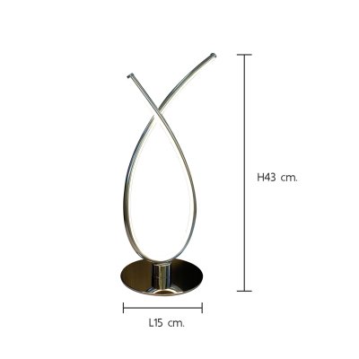 โคมไฟตั้งโต๊ะ รุ่น L-L05-43TCA (LED 8W) สีเงินเงา