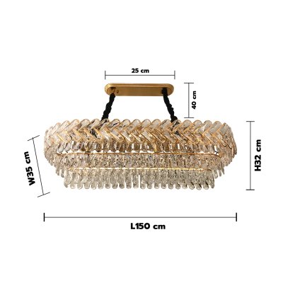 Crystal  Lamp MODEL 07-SL-6011-1500 (E27x18) Gold