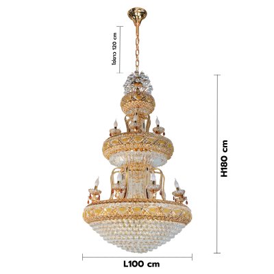 Chandelier Crystal MODEL 07-SL-6012-1000 (E27x42, E14x15) Gold