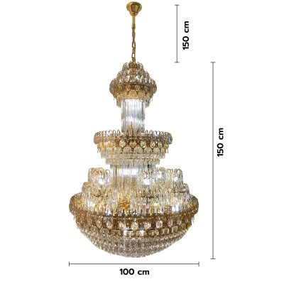 โคมไฟแชนเดอร์เลียคริสตัล รุ่น 07-SL-6014-1000 (E27x46) สีทอง