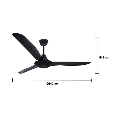 Ceiling Fan ABS Blade Model AC56-013B-BK 56" Black