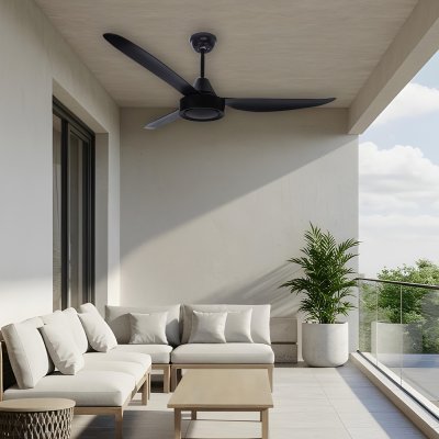 พัดลมเพดาน ใบพัด ABS รุ่น AC56-023B-BK ขนาด 56 นิ้ว สีดำ