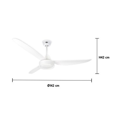Ceiling Fan ABS Blade Model AC56-023B-WH 56" White