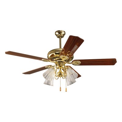 Lamp Ceiling Fan  PLYWOOD BLADES MODEL CB552-4L-PB SIZE 52" Polish Brass