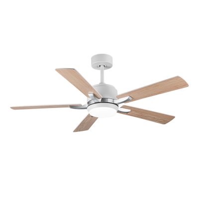 Ceiling Fan With Light Plywood Blade Model DC52-1011-5-LWH SIZE 52" Matte white