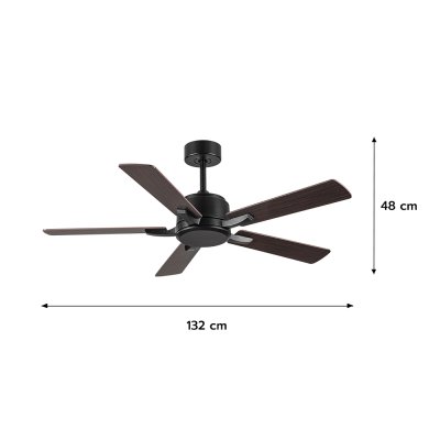 CEILING FAN Plywood Blade MODEL DC52-1011-5-NWP SIZE 52" Matte black