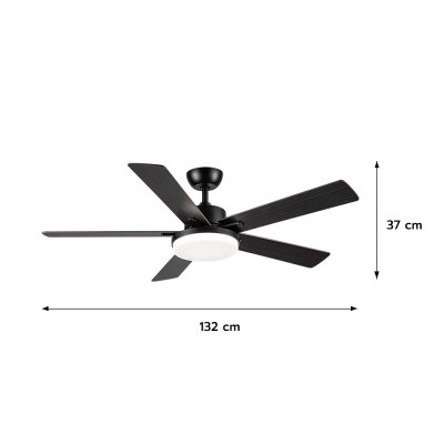 Ceiling Fan With Light Plywood Blade Model DC52-1012-5-LBK SIZE 52" Matte black