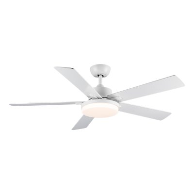 Ceiling Fan With Light Plywood Blade Model DC52-1012-5-LWH SIZE 52" Matte white