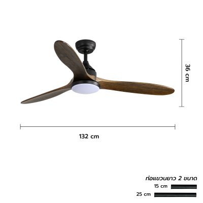 Ceiling Fan With Light Solid Wood Blade Model DC52-6016-LOAK SIZE 52" Weathered Patina/Oil Rubbed Bronze