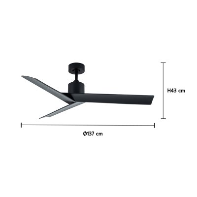 Ceiling Fan ABS Blade Model  DC55-2020-3-NBK 55" Matte Black