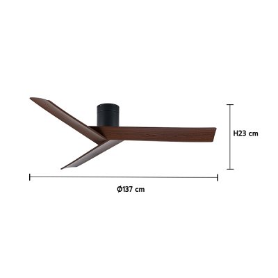 Ceiling Fan ABS Blade Model DC55-2020-3-NOAK-1 55" Matte Black/Oak