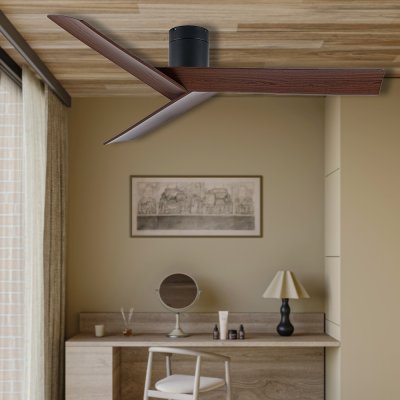 Ceiling Fan ABS Blade Model DC55-2020-3-NOAK-1 55" Matte Black/Oak