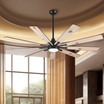 Ceiling Fan With Light Plywood Blade Model DC72-1015-9-LMP SIZE 72" Matte black