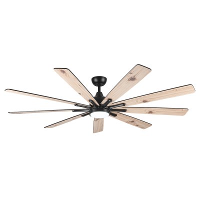 พัดลมโคมไฟ ใบพัดไม้อัด รุ่น DC72-1015-9-LMP ขนาด 72 นิ้ว สีดำด้าน